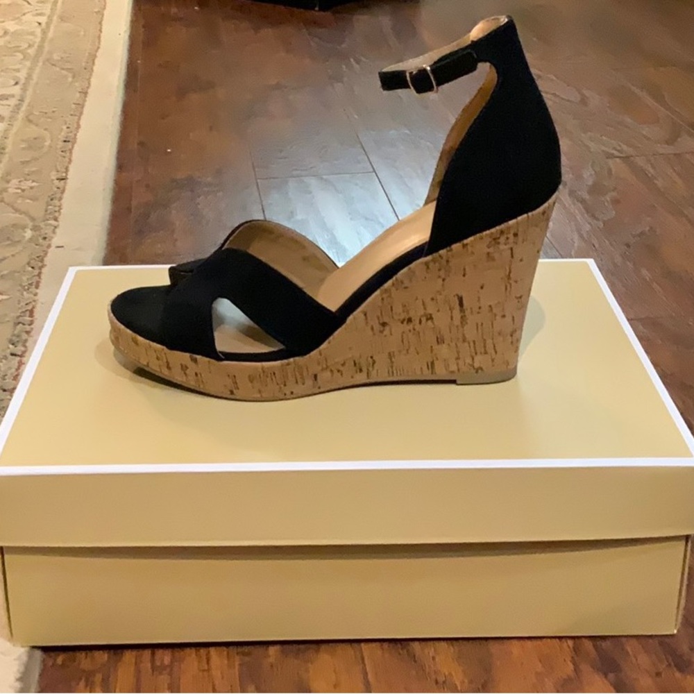 Material Girl Suede Wedge Sandal